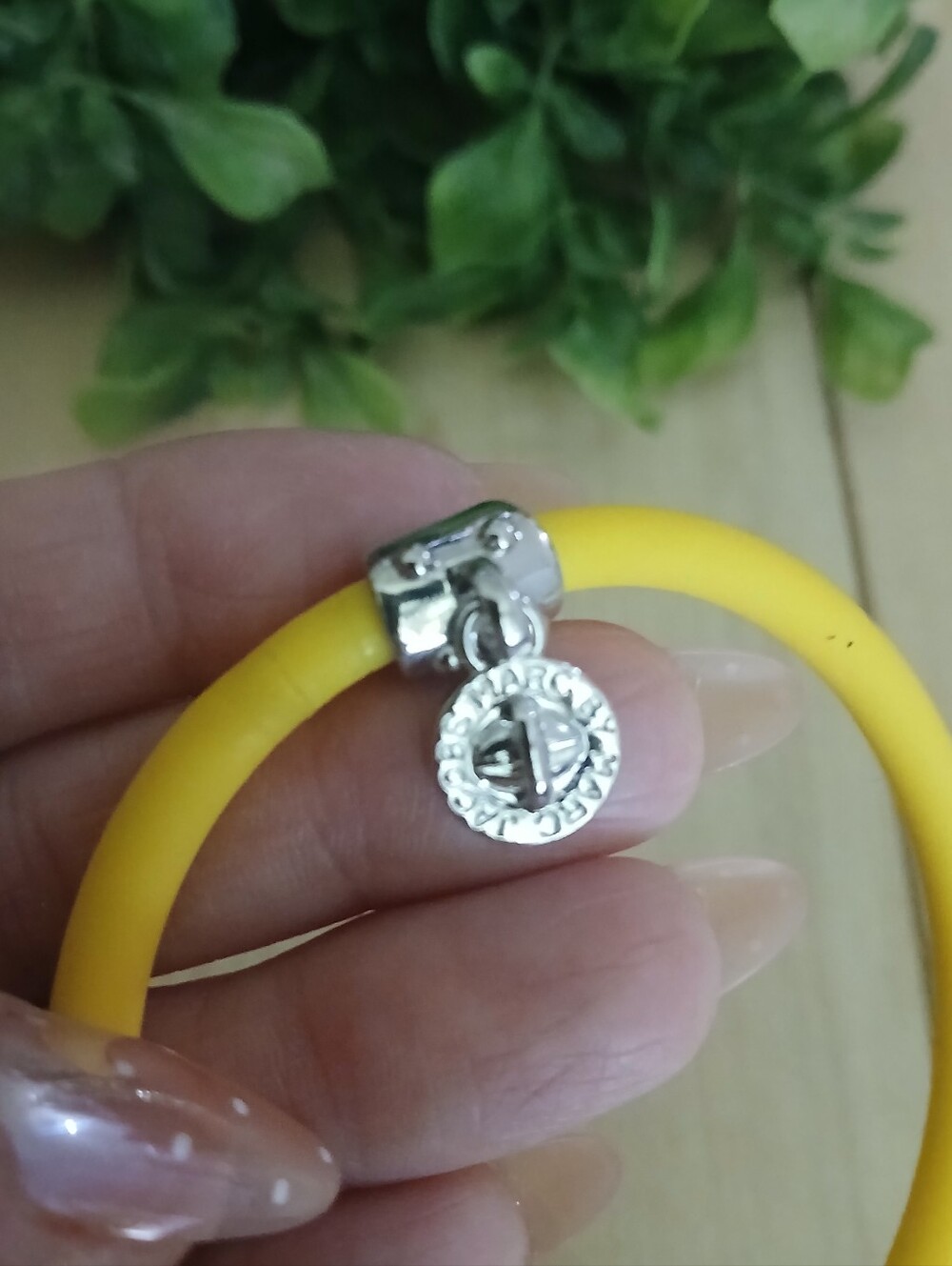Marc by Marc Jacobs Yellow Silicone Bangle with Silver Charm - Picture 3 of 3